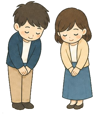 Two small LifeHubber Earth guides bowing politely